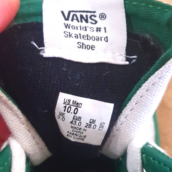 VANS SIZE 10 Green and White High Tops - Picture 5 of 6